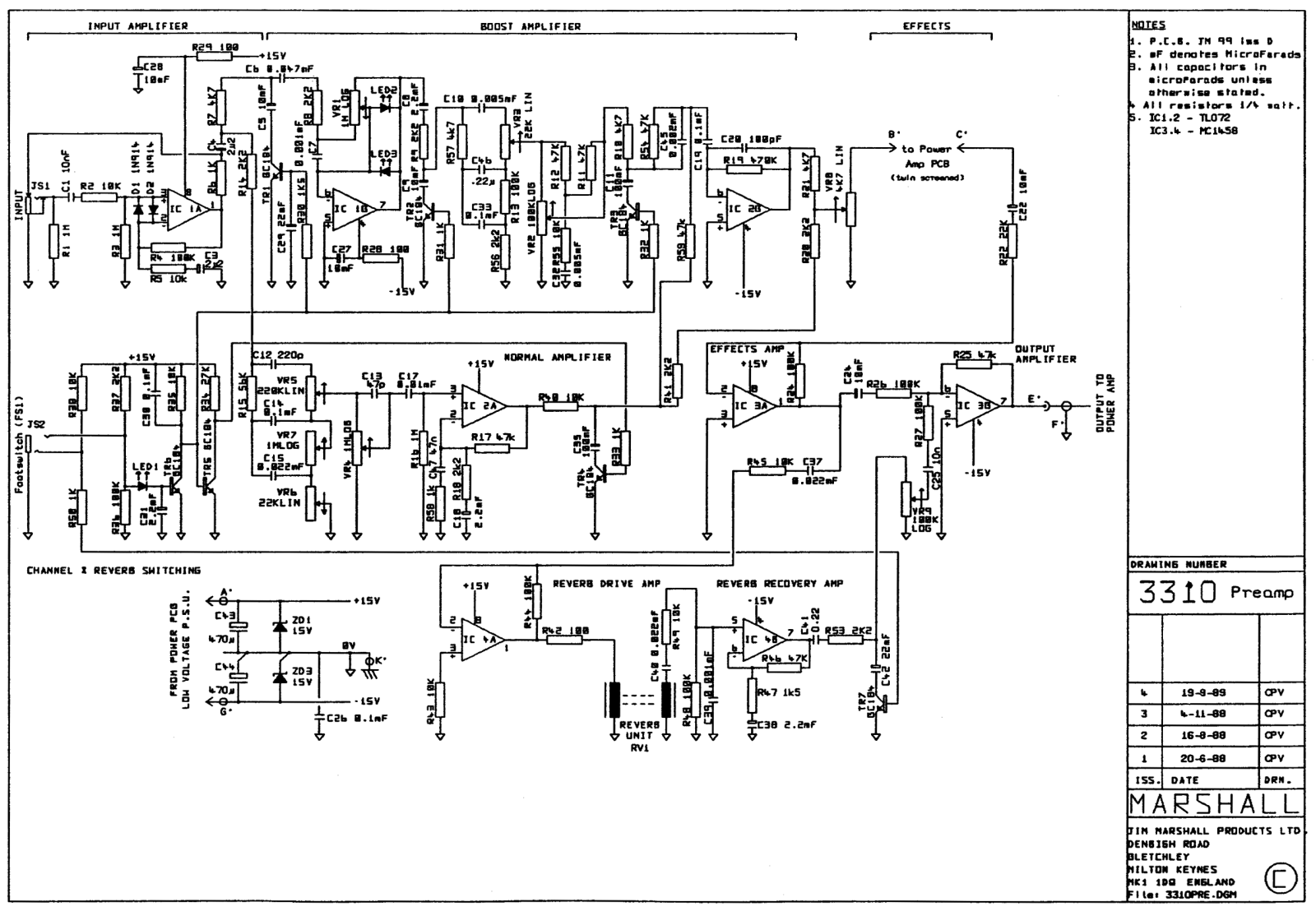 Marshall 3310-Preamp Schematic