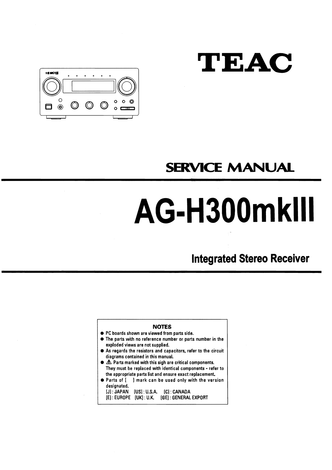 Teac AG-H300-Mk3 Service Manual