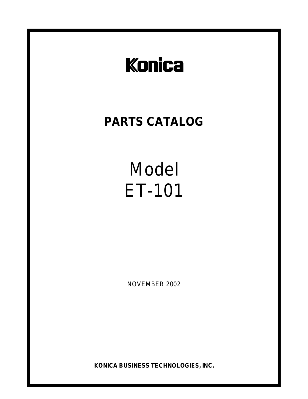 Konica Minolta ET-101 User Manual