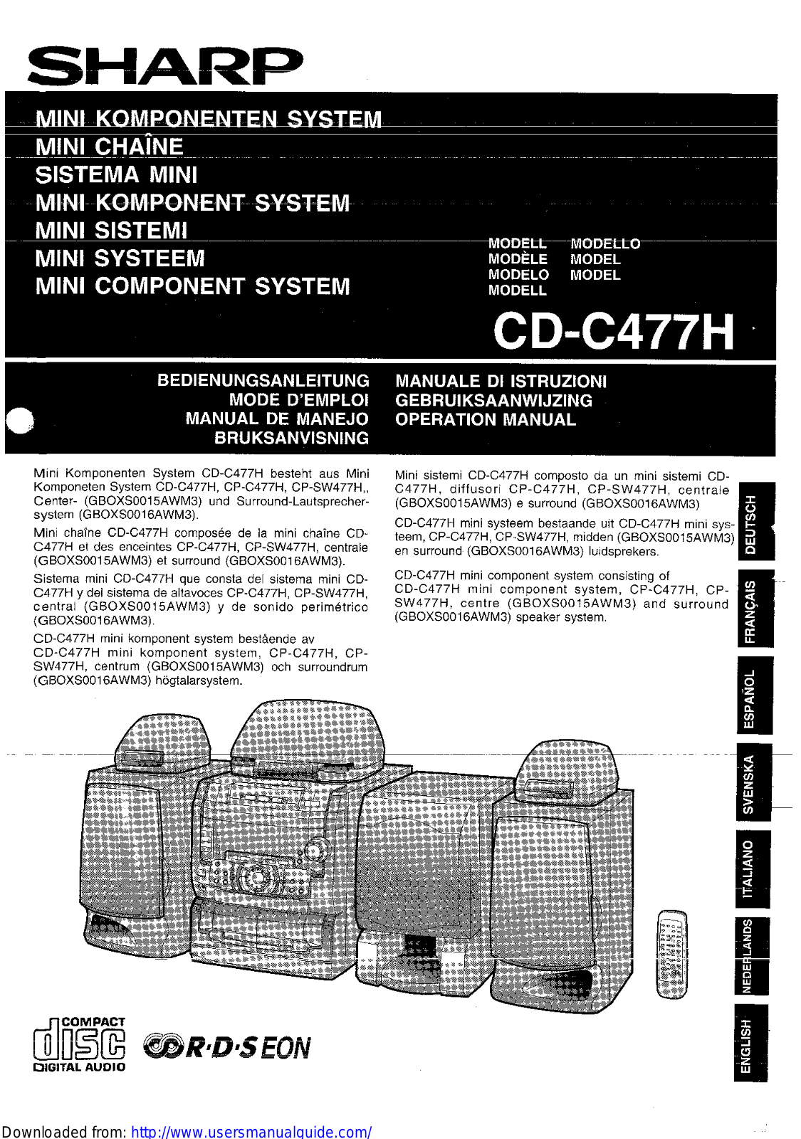 SHARP CD-C477H User Manual