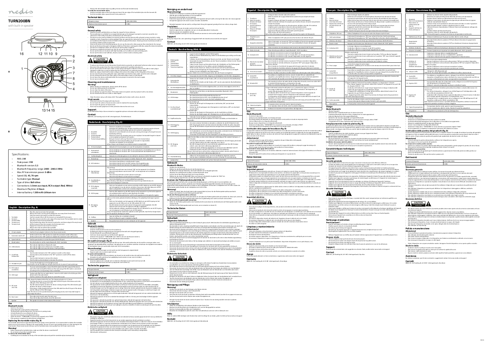 Nedis TURN200BN User guide - ManualMachine.com