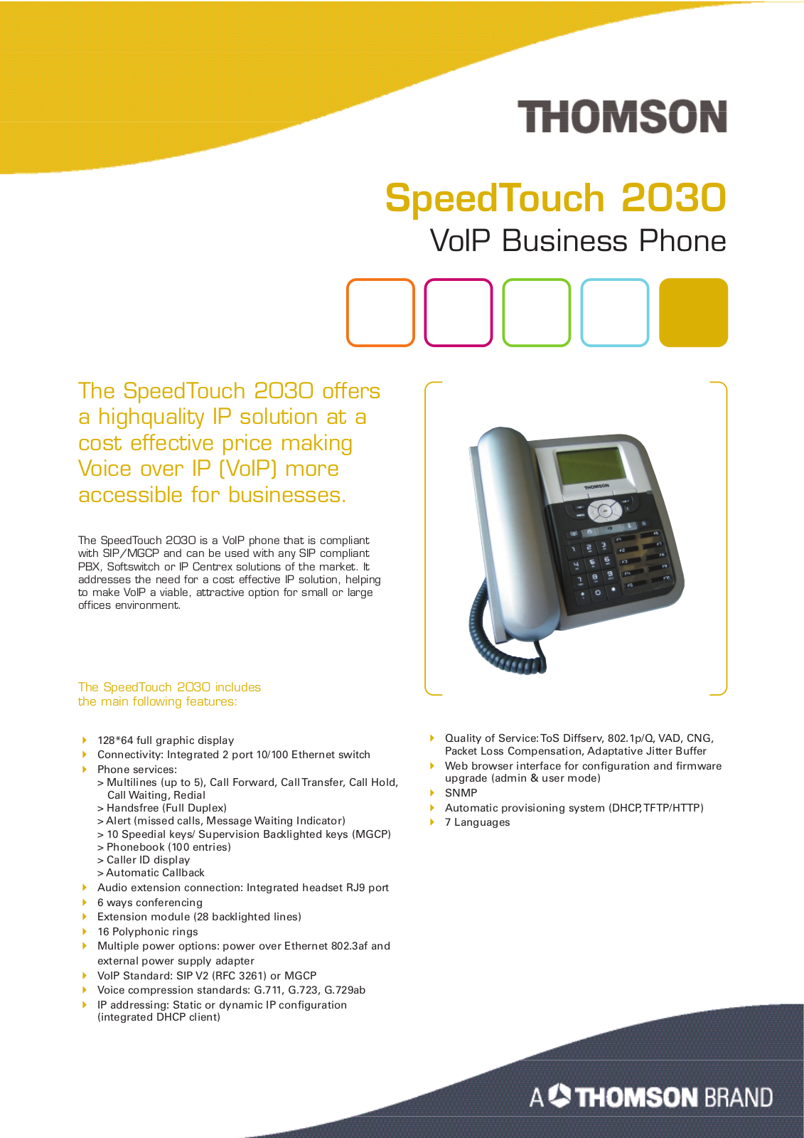 Thomson SPEEDTOUCH 2030 DATASHEET