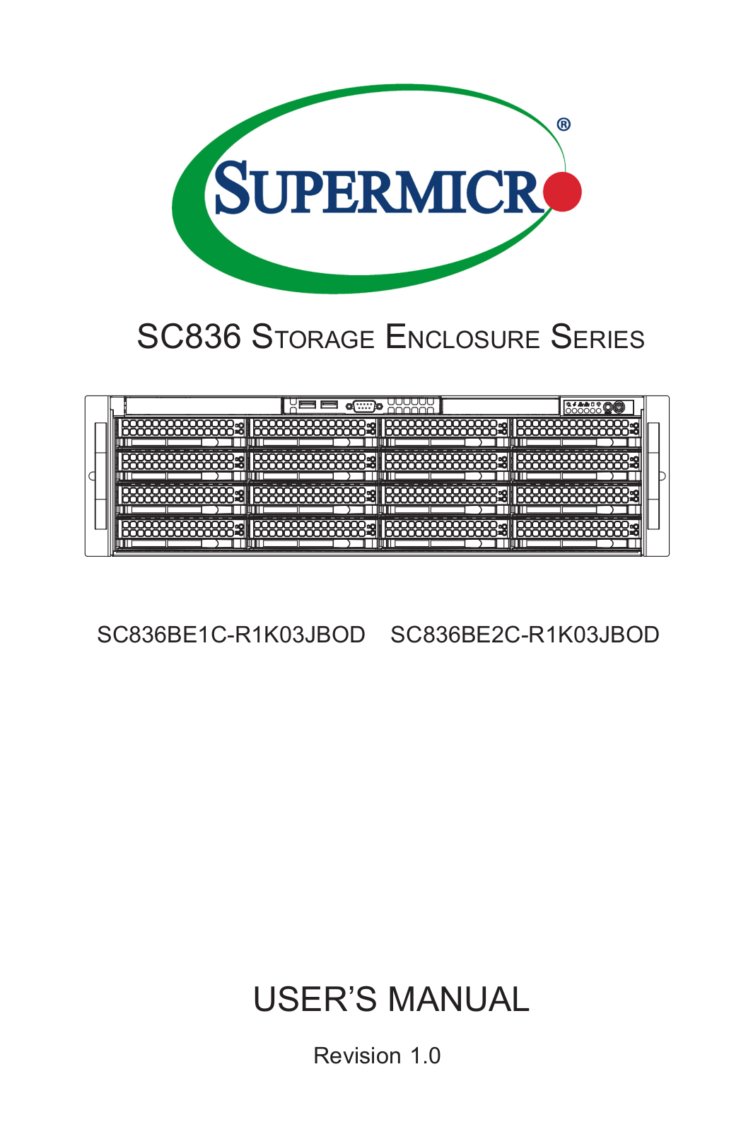 Supermicro SuperChassis 836BE1C-R1K03JBOD User manual