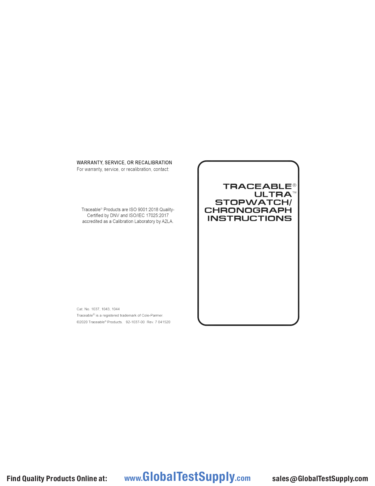 Traceable 1037 User manual - ManualMachine.com