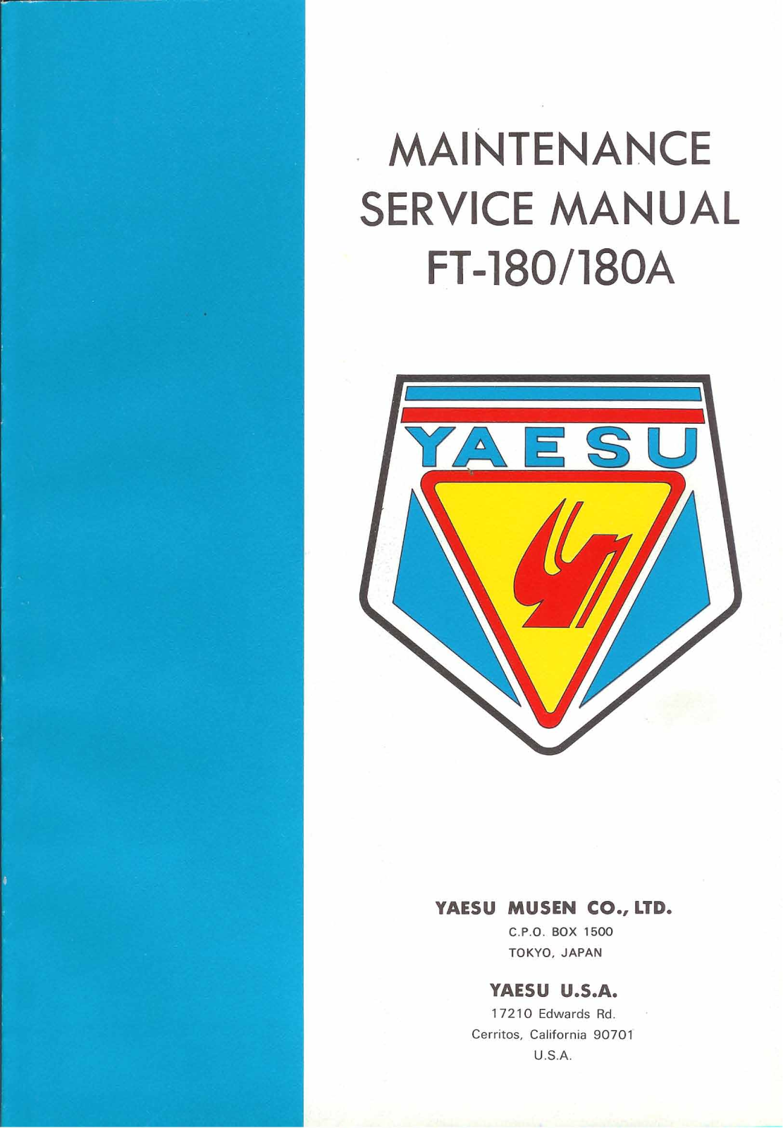 Yaesu FT-180, FT-180A Service Manual
