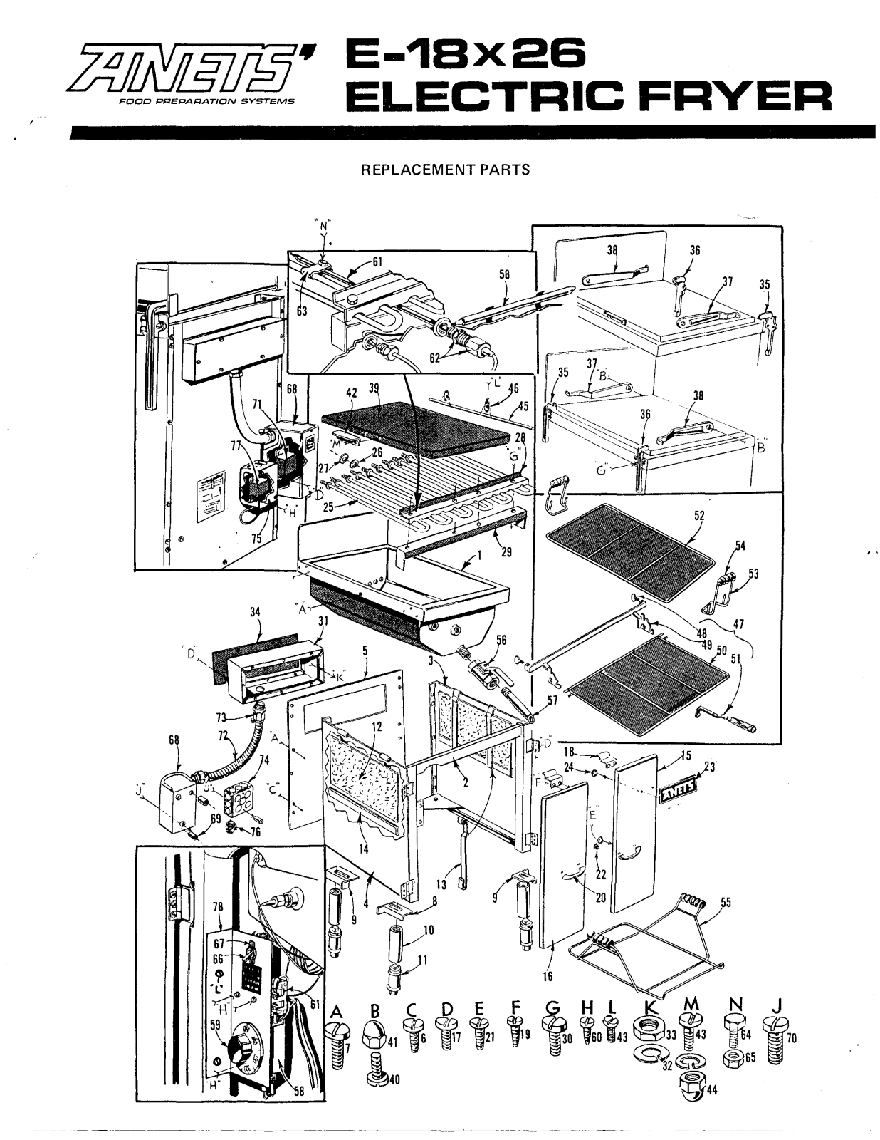 Anets E-18X26 Parts List