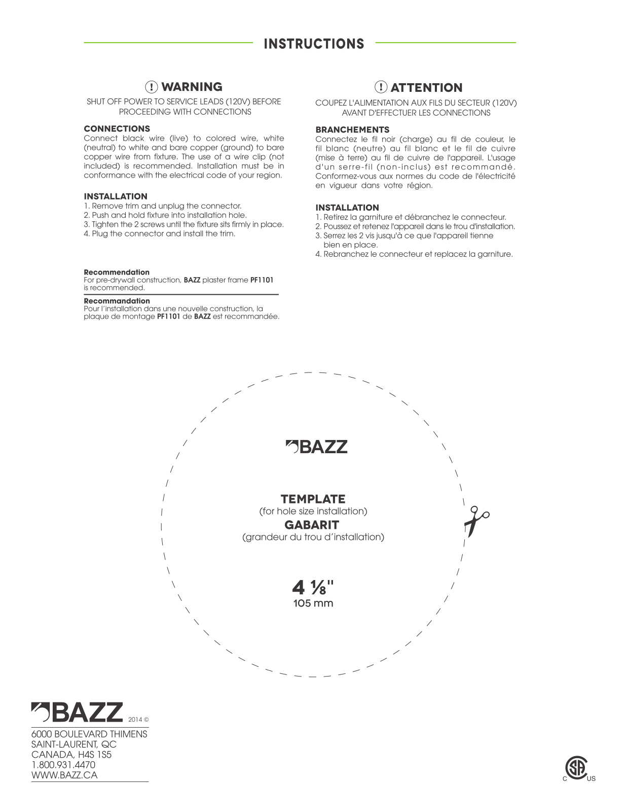 Bazz BAIN1210 Installation & Assembly - ManualMachine.com