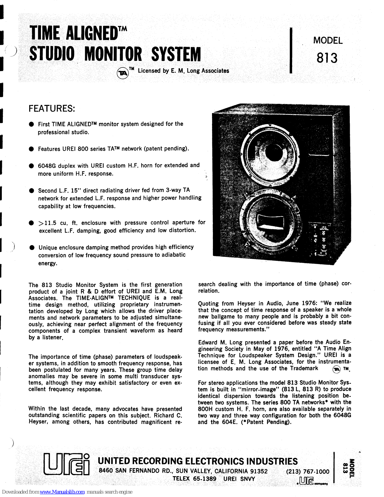 TA 813 User Manual