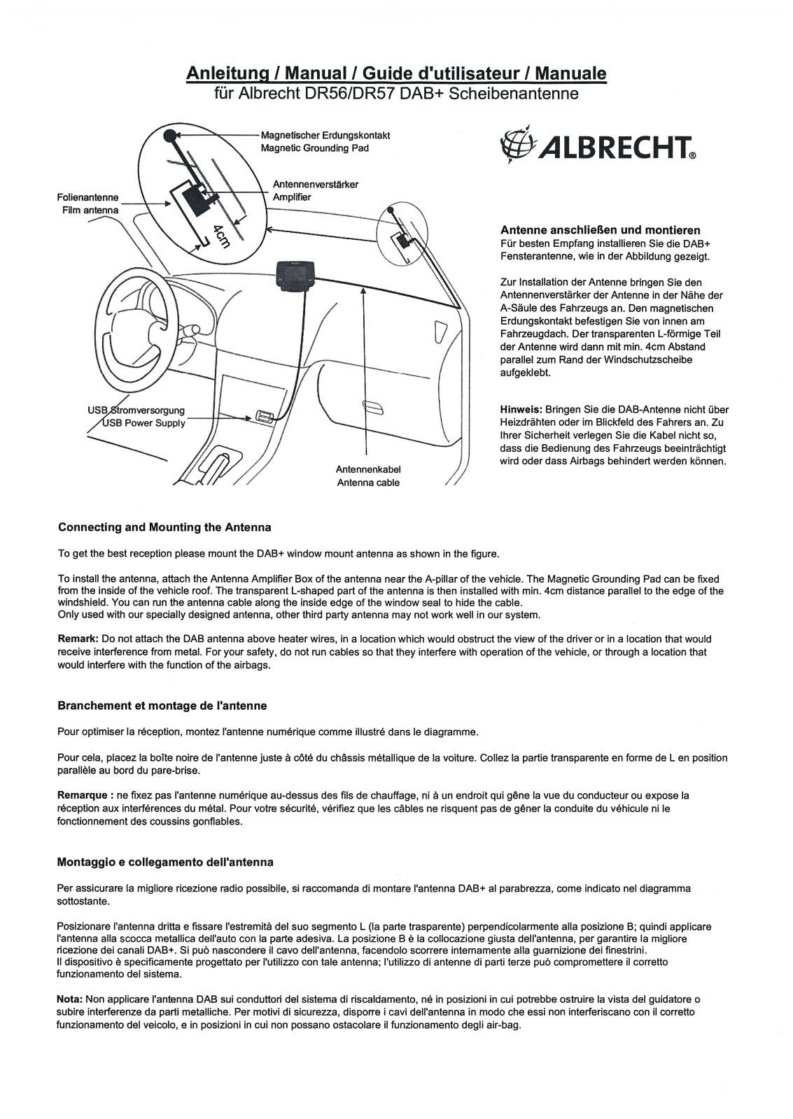 Albrecht DR56, DR57 User guide