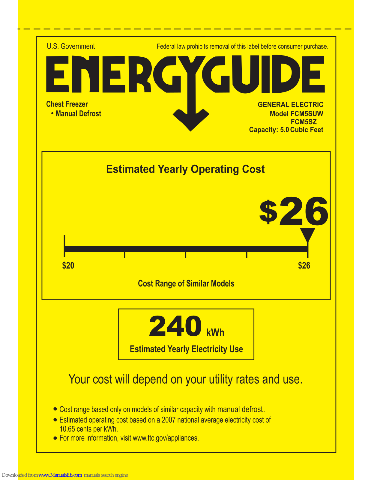 GE FCM5SUWW, FCM5SZ Energy Manual