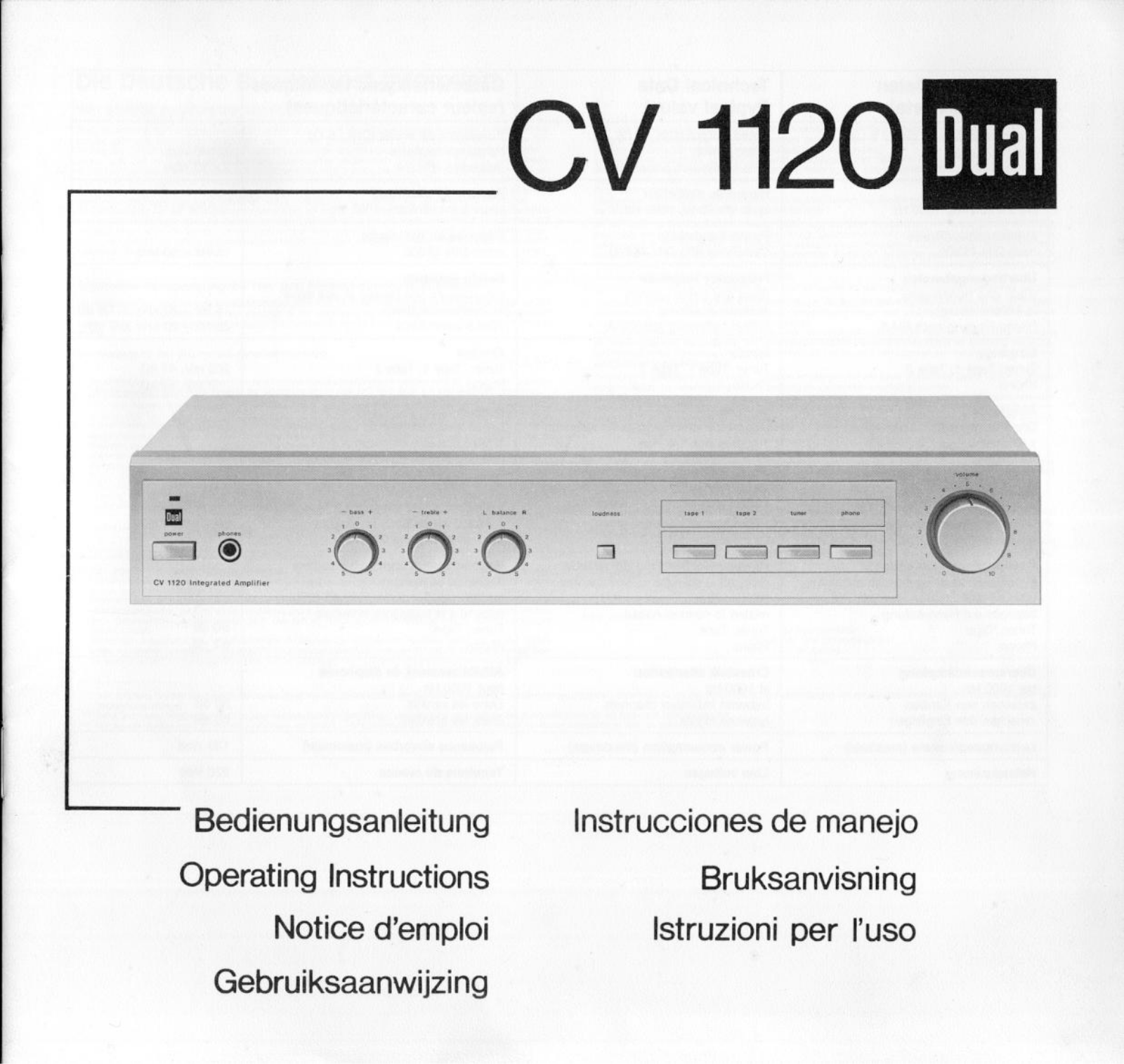 Dual CV-1120 Owners Manual