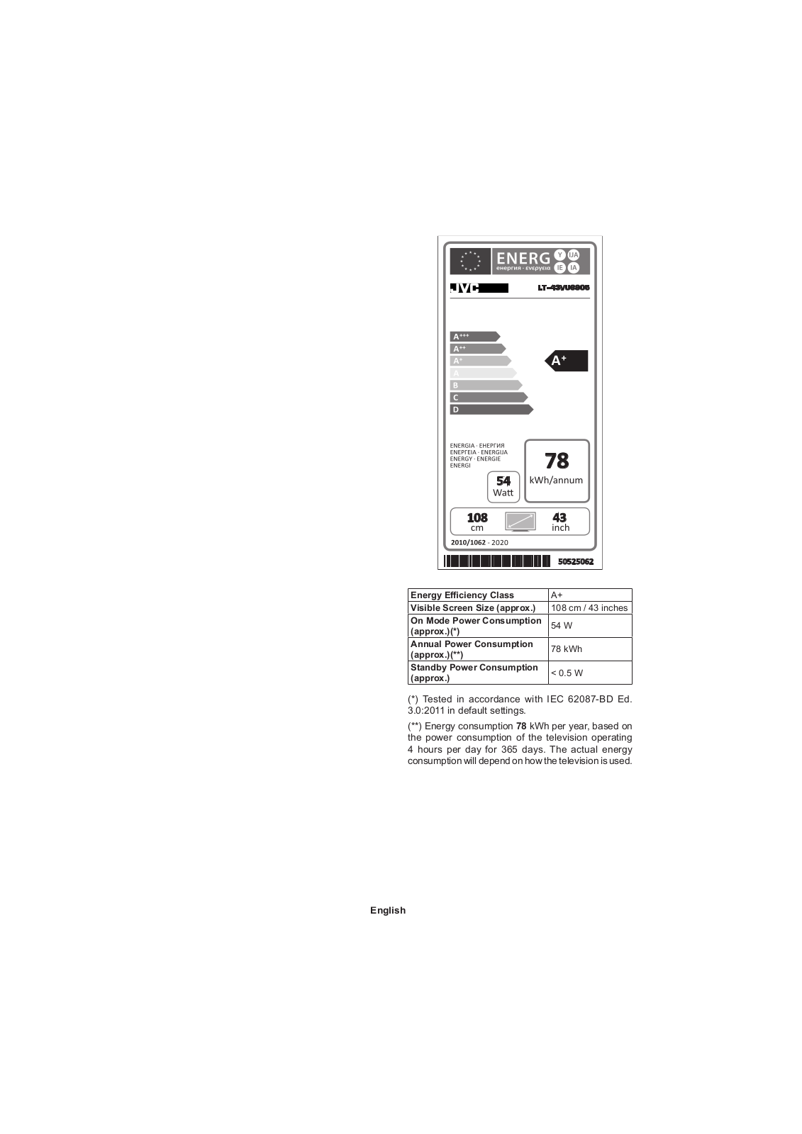 JVC LT-43VU6905 User Manual