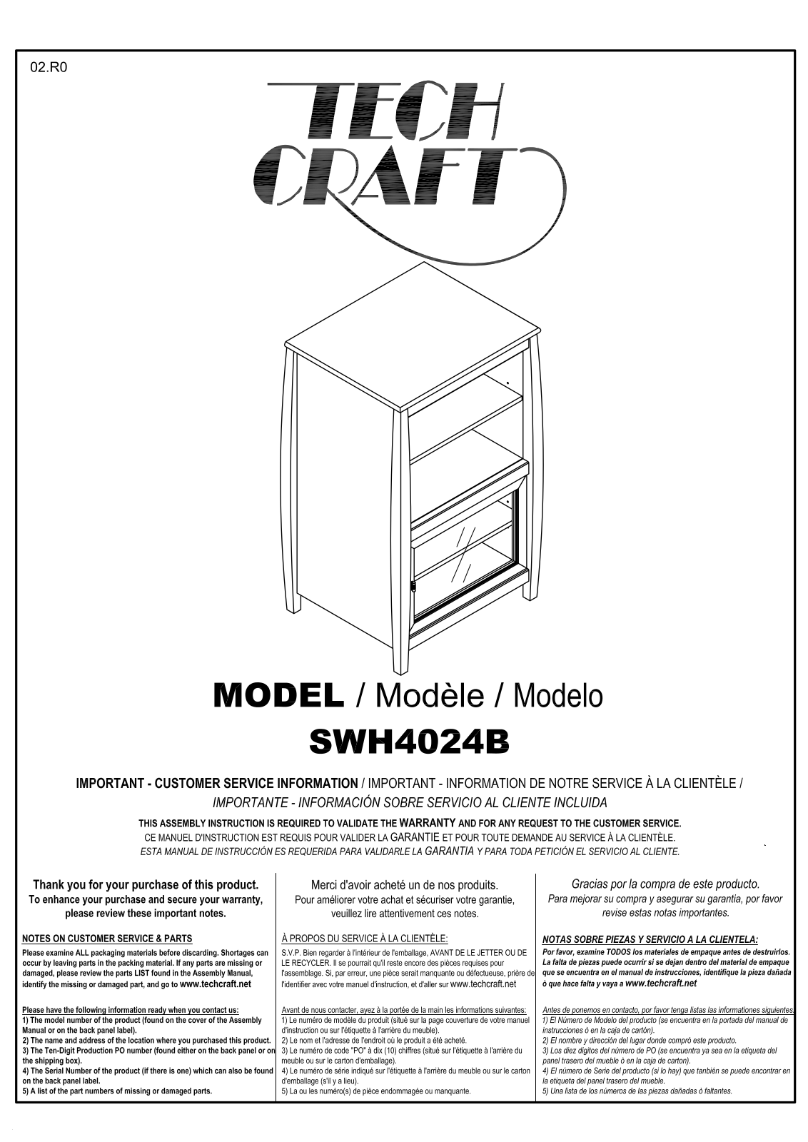 Tech Craft SWH4024B User Manual