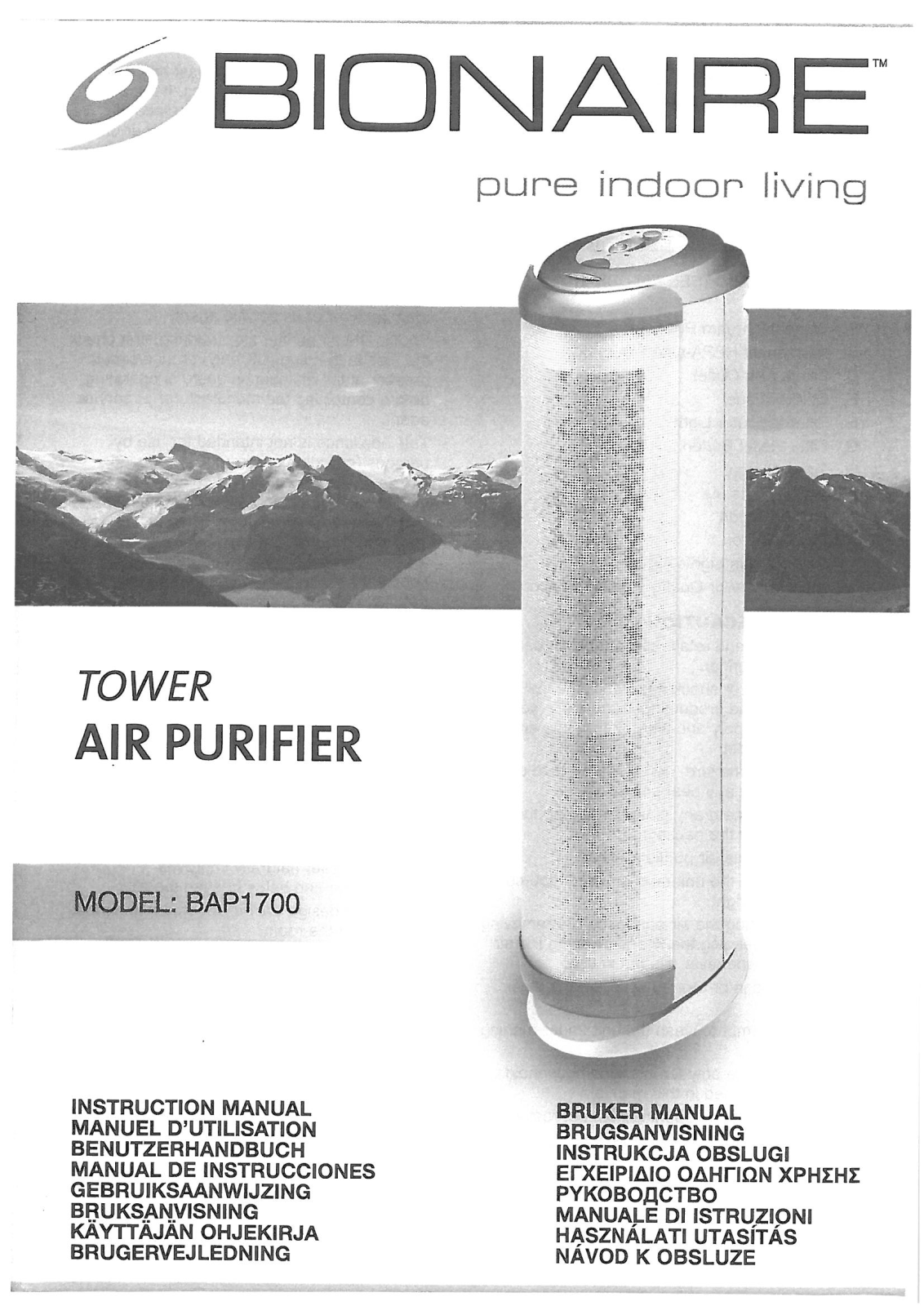 Bionaire BAP 1700 User Manual