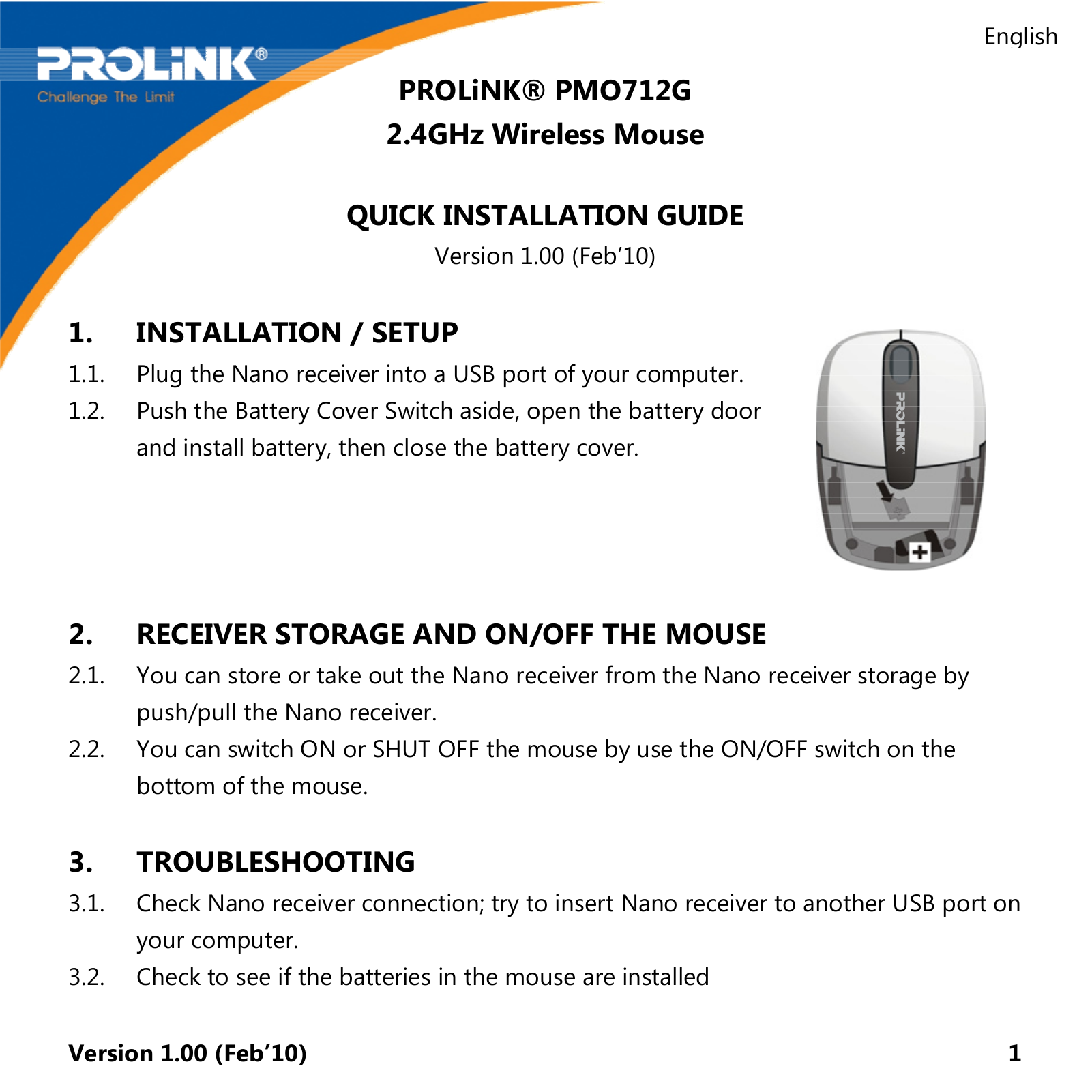 PROLiNK PMO712G User Manual