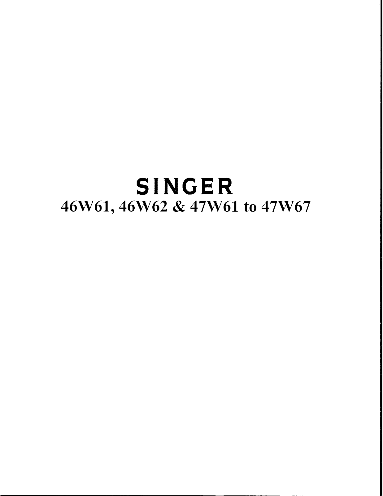 Singer 47W61, 47W67, 46W61, 46W62 Instruction Manual