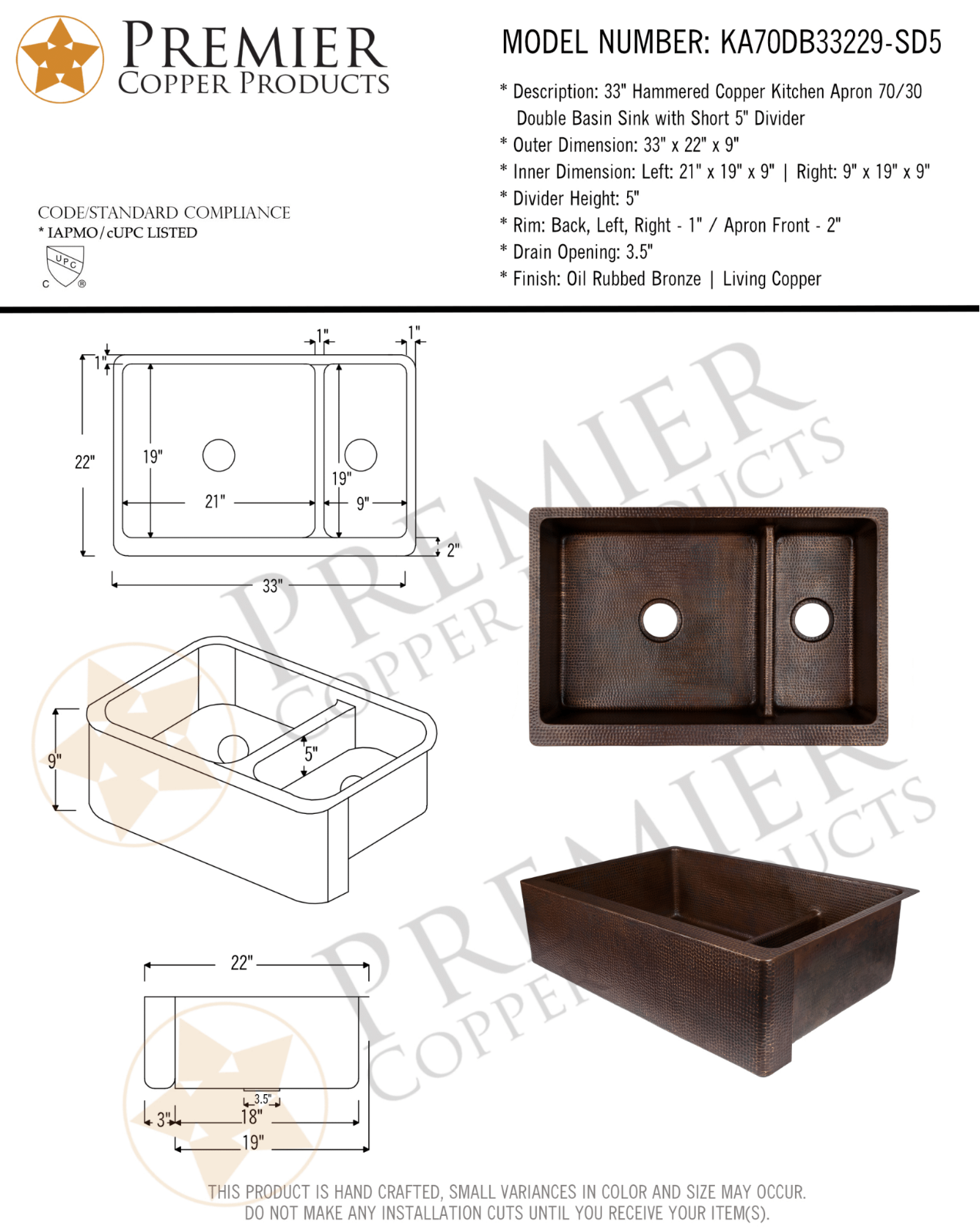 Premier Copper Products IER1947 Specifications - ManualMachine.com