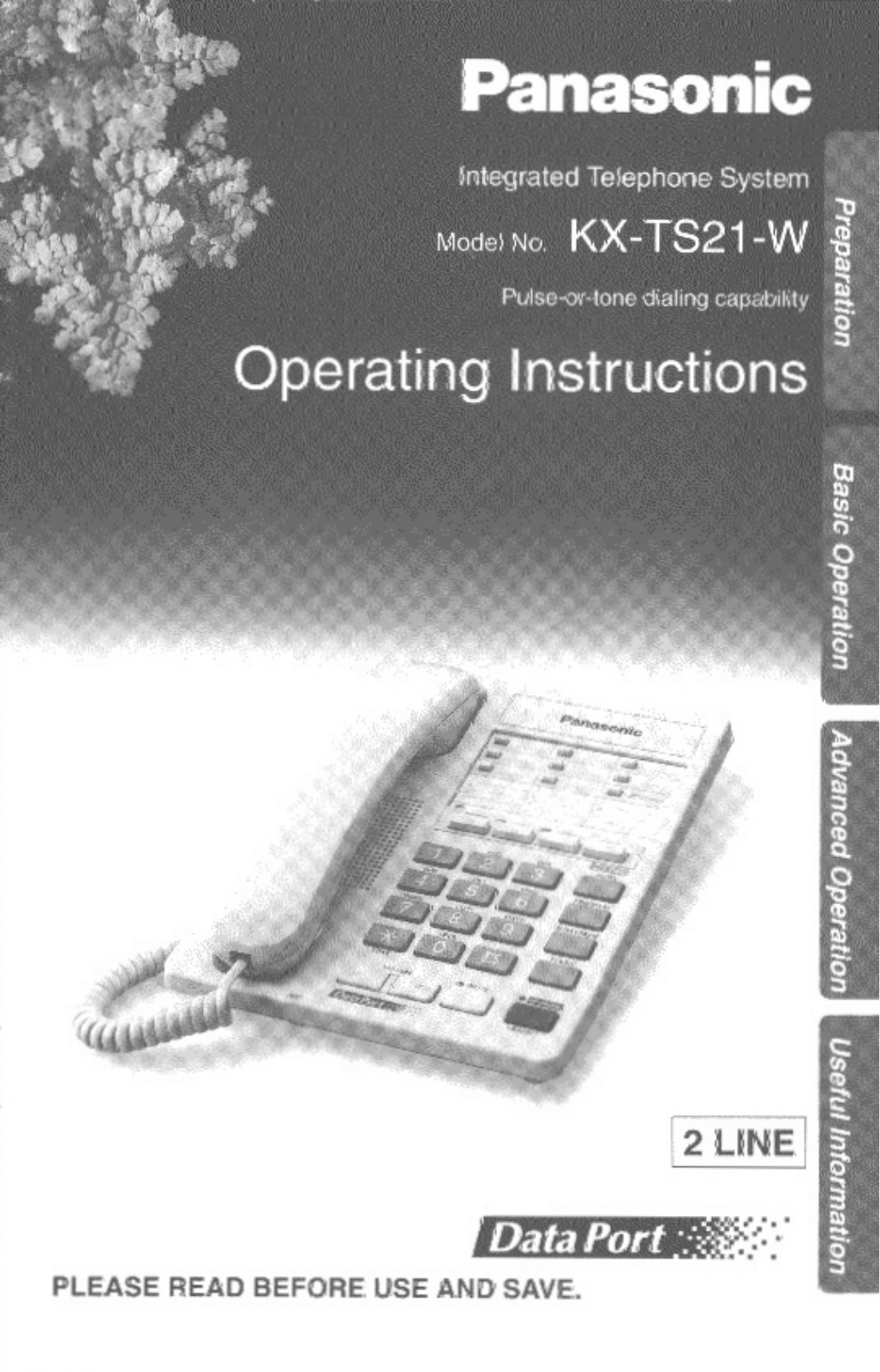 Panasonic KX-TS21W User Manual