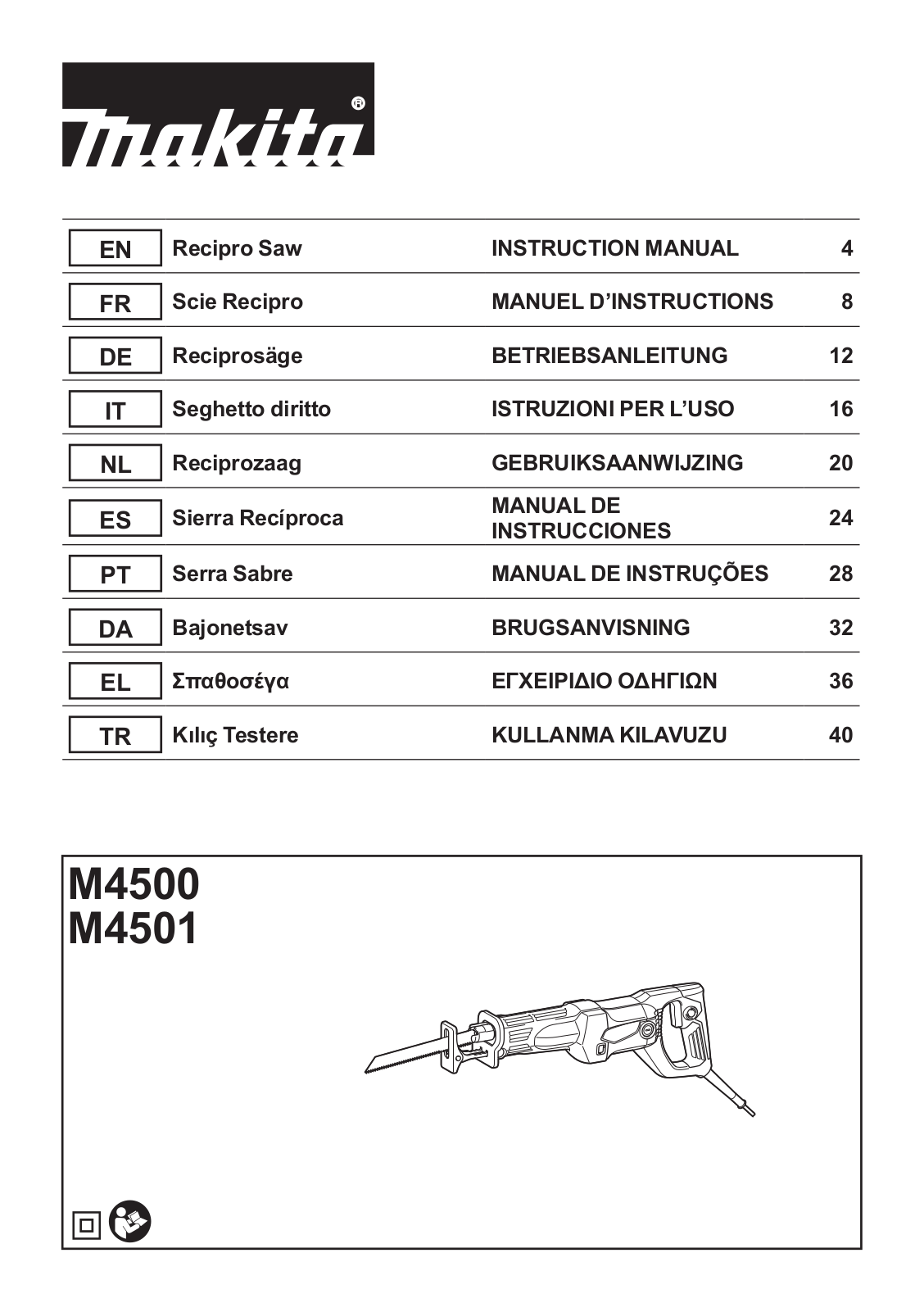 Makita M4501K operation manual