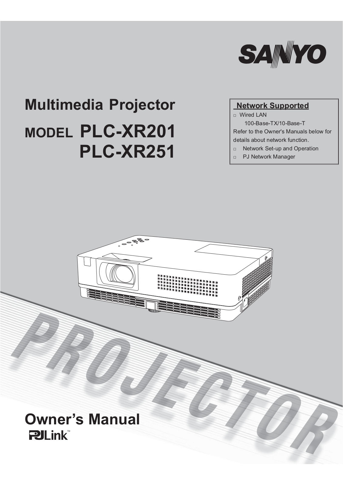 Sanyo PLC-XR201, PLC-XR251 User Manual