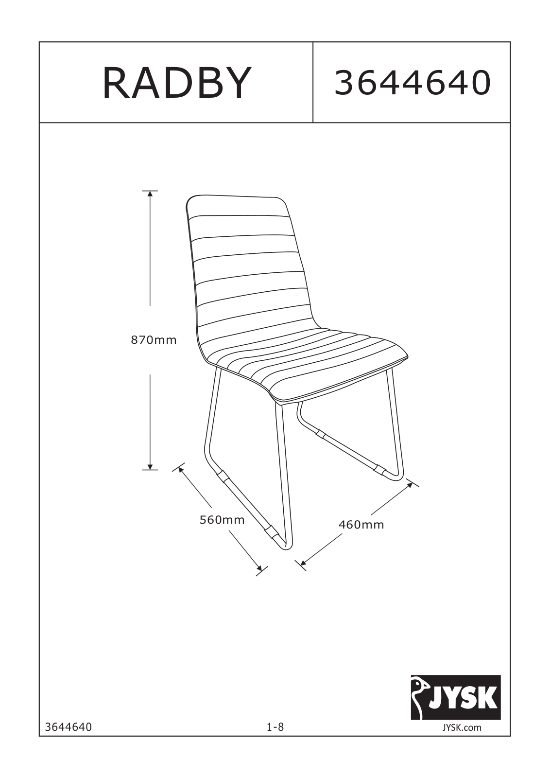 JYSK Radby User Manual