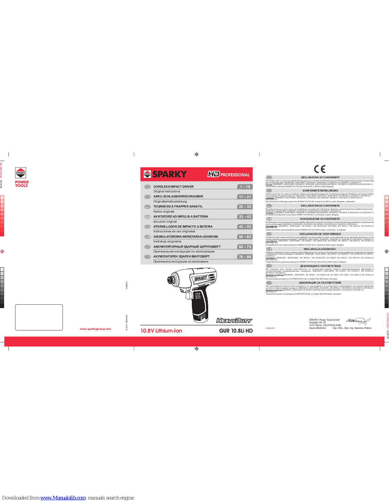 Sparky Group GUR 10.8Li HD Original Instructions Manual