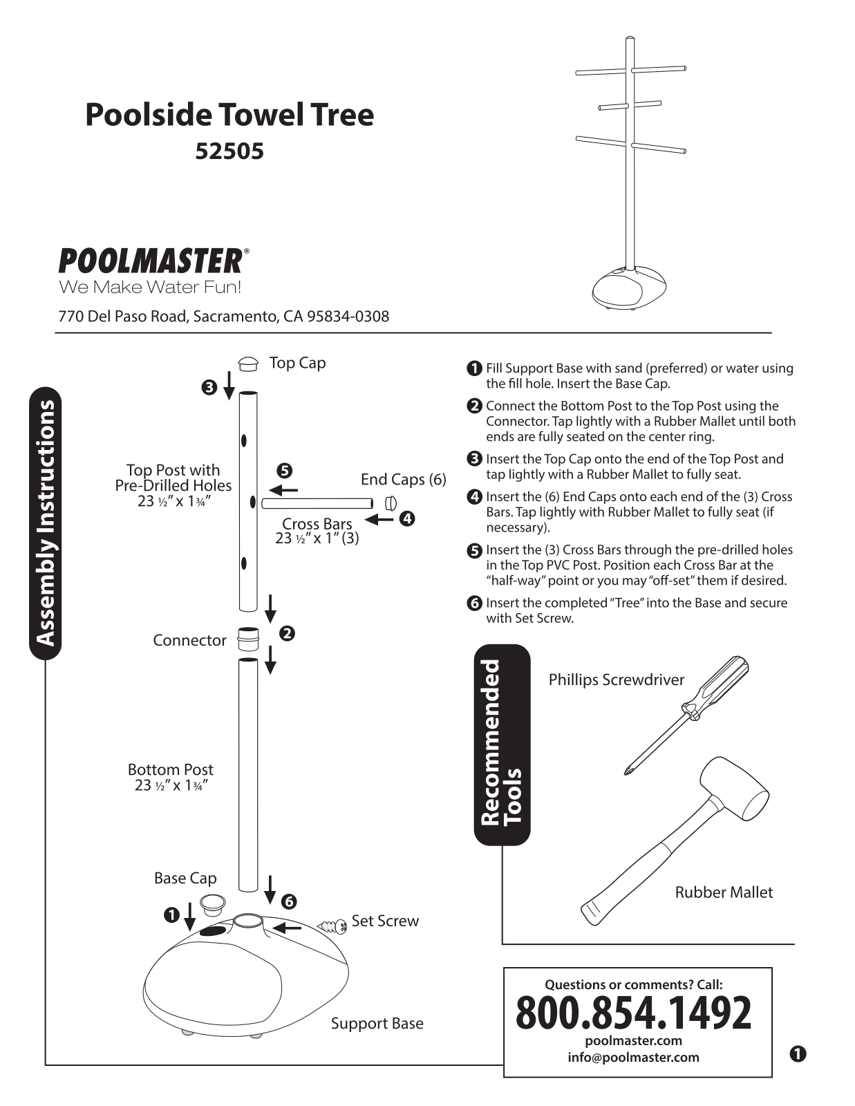 Poolside 52505 Assembly Instructions