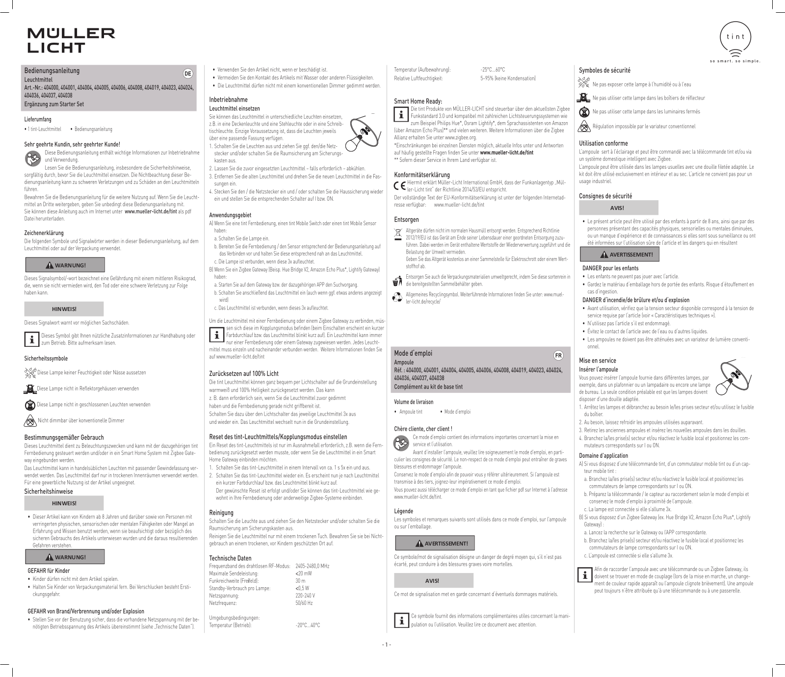 TINT MLI 404065, MLI 404066 Instructions - ManualMachine.com