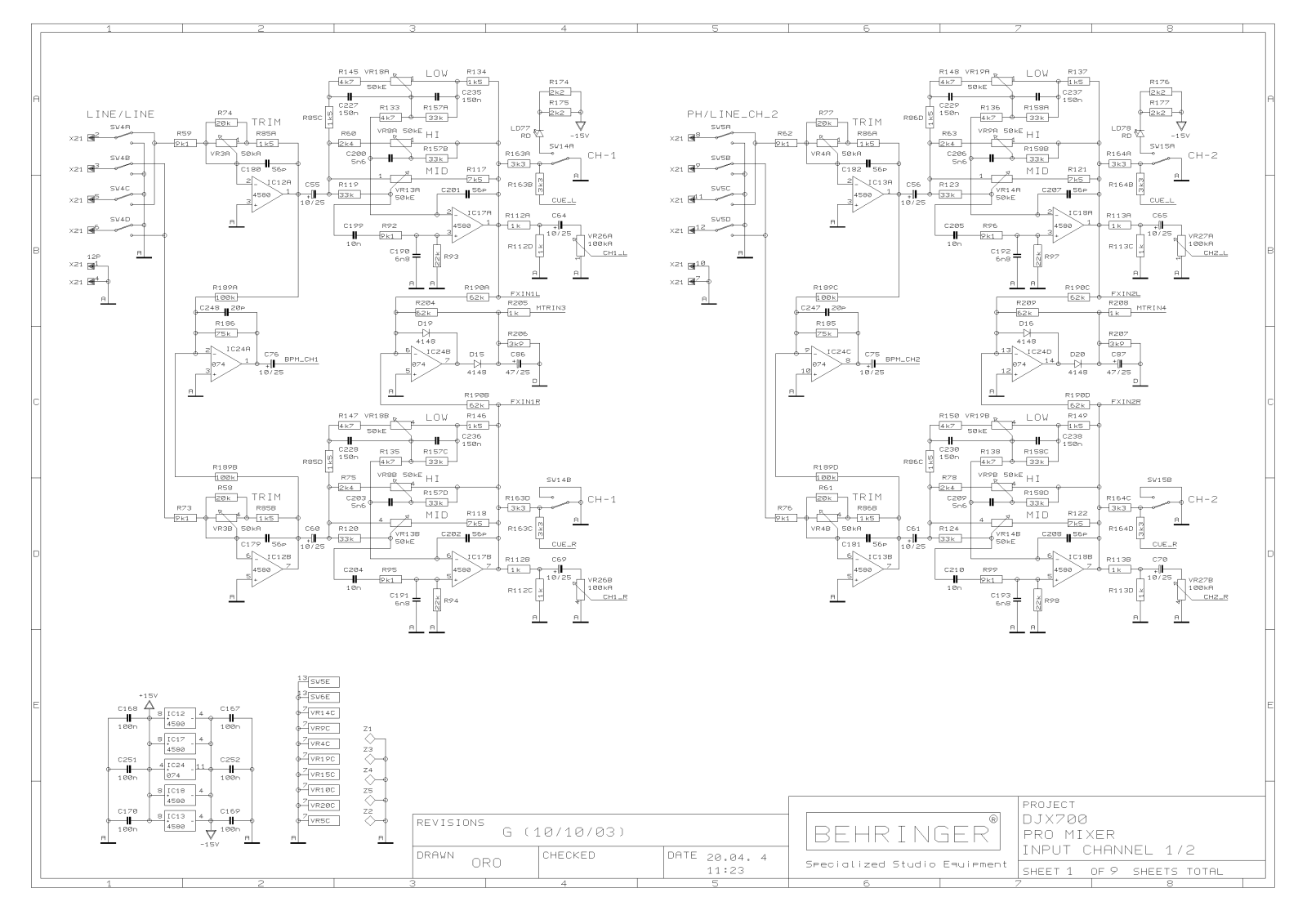 Behringer DJX-700 Schematic