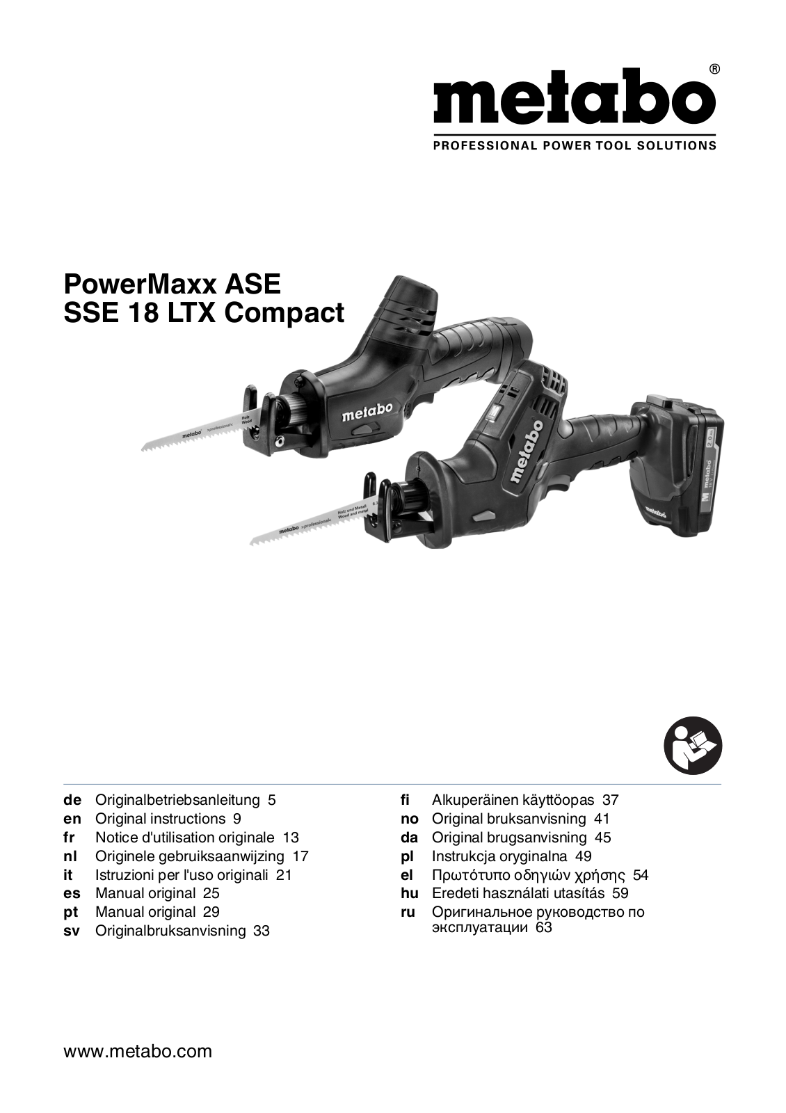 Metabo PowerMaxx ASE SSE 18 LTX Compact User Manual