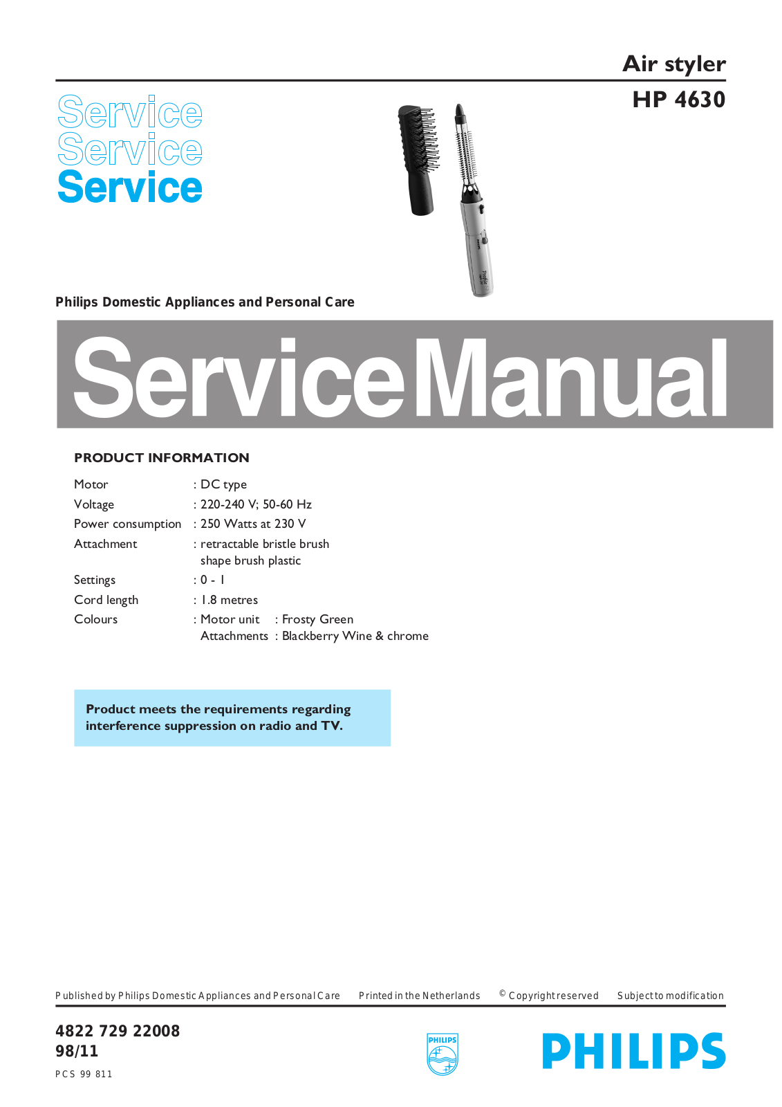 Philips HP 4630 Service Manual