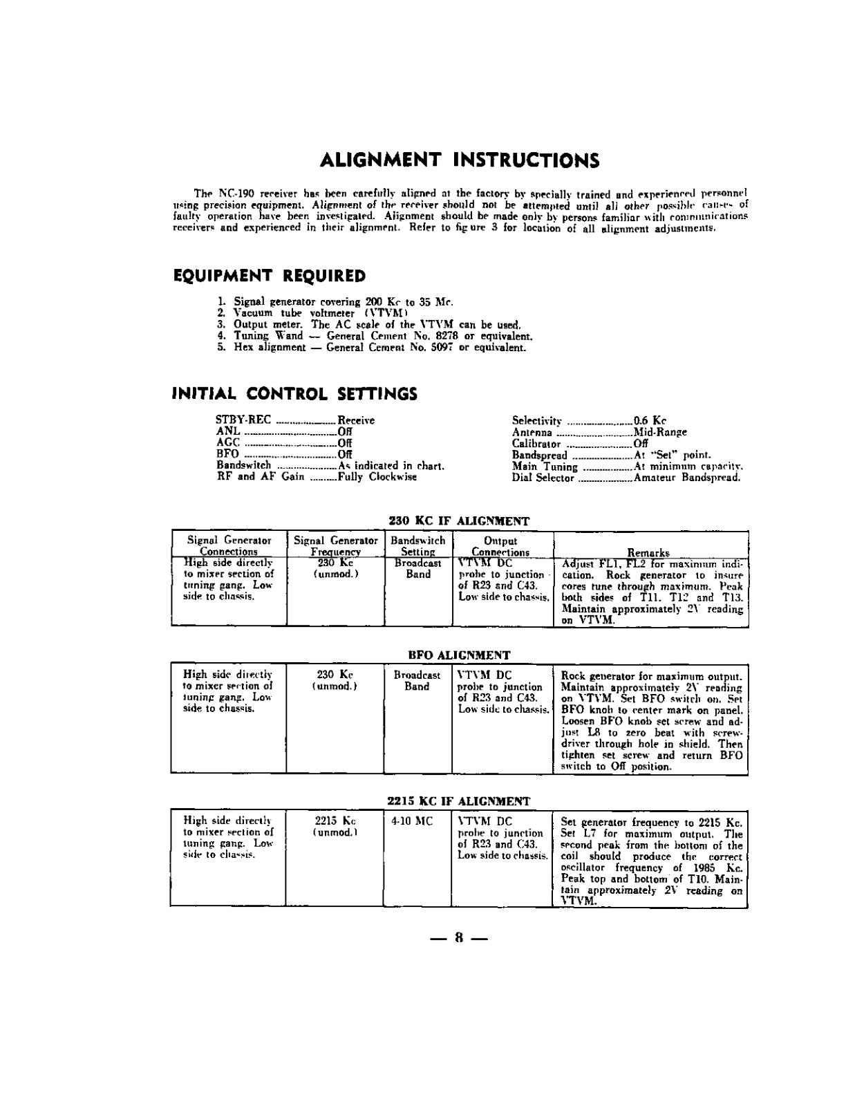 NATIONAL RADIO NC-190 User Manual (PAGE 08)