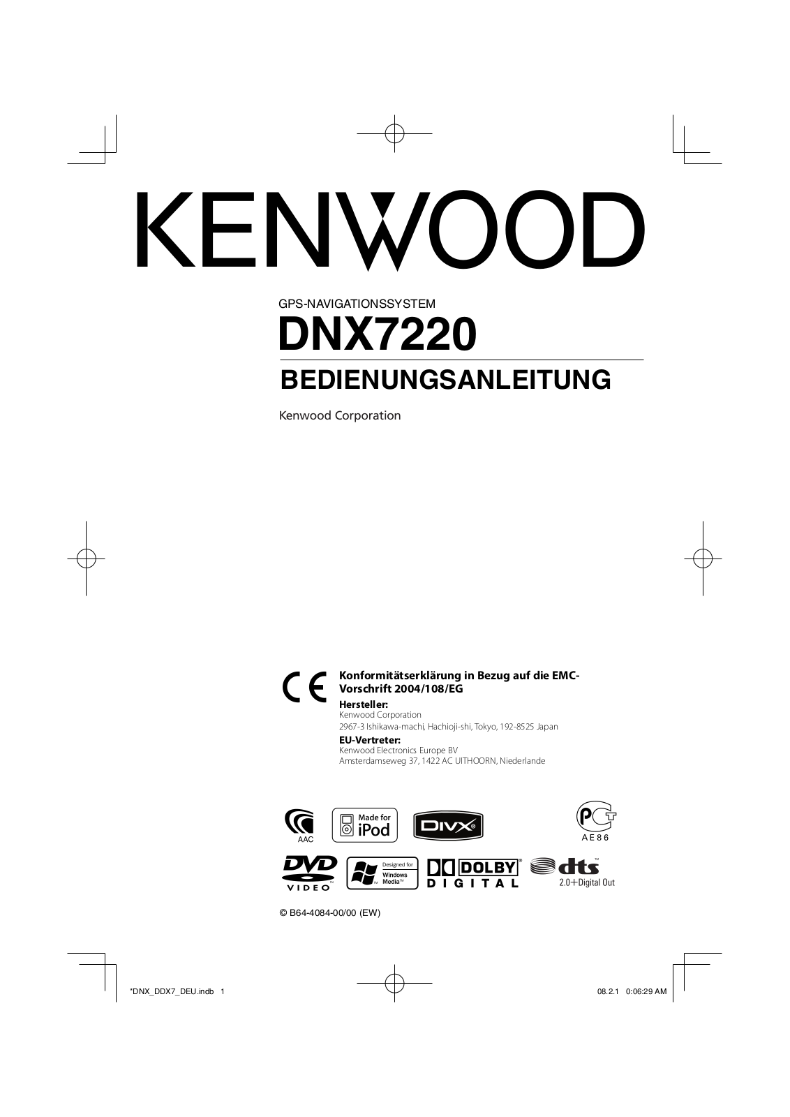 Kenwood DNX7220 User Manual