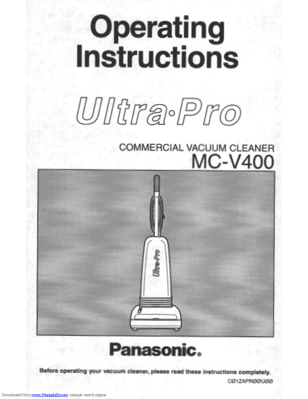 Panasonic Ultra-Pro MC-V400 Operating Instructions Manual