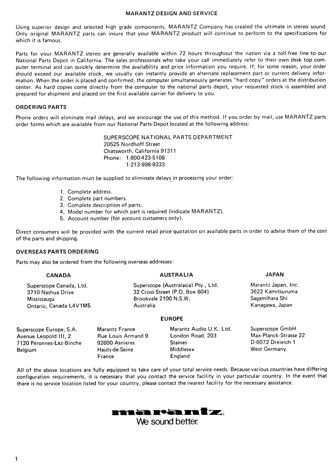 Marantz SR-6000 Service Manual