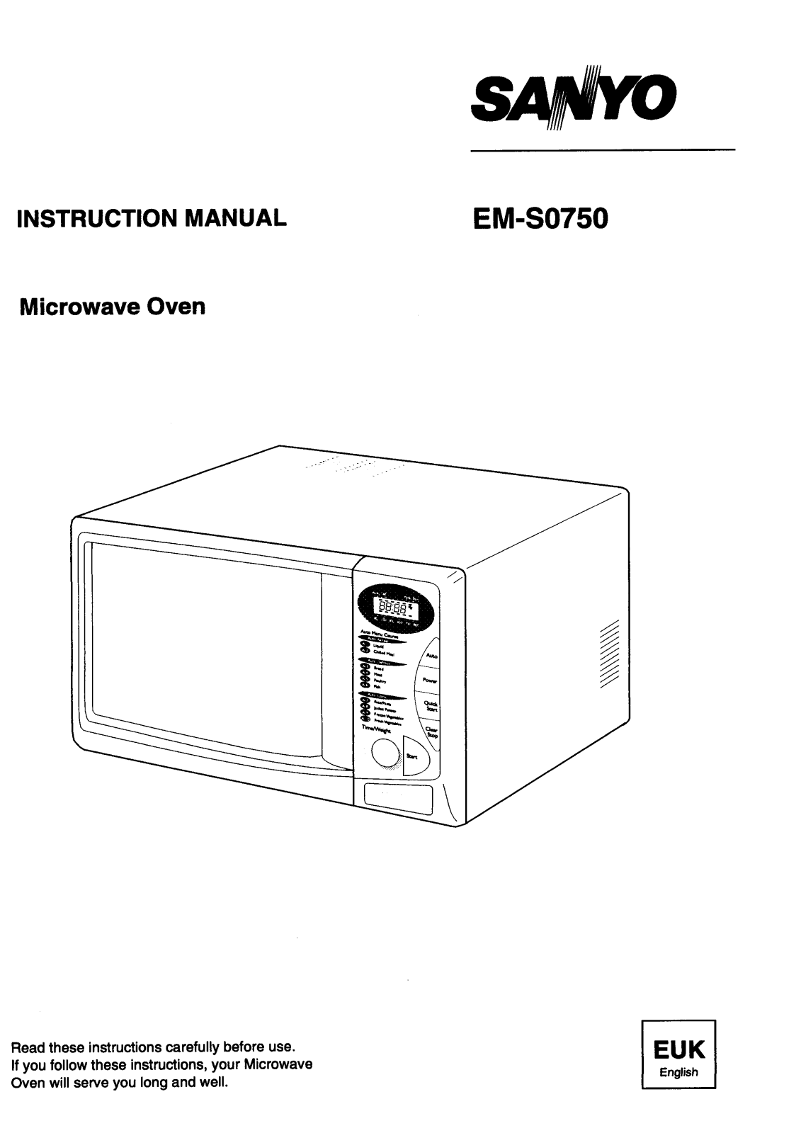 Sanyo EM-S0750 Instruction Manual