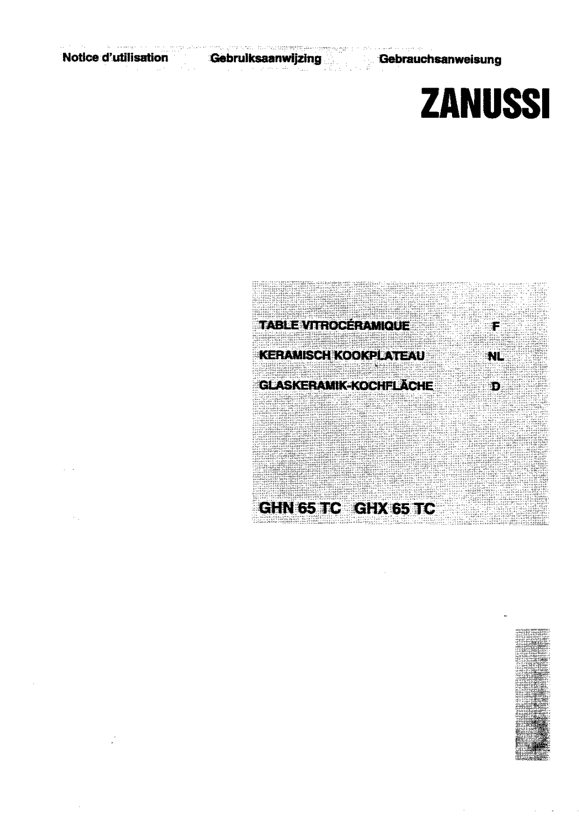 Zanussi GHN65TC, GHX65TC User Manual