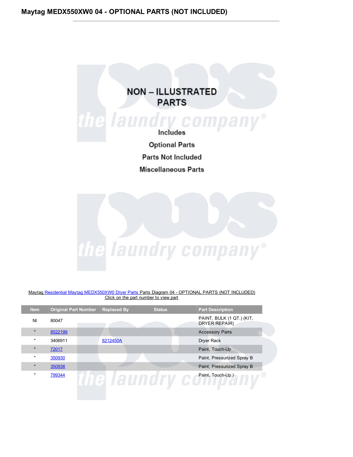 Maytag MEDX550XW0 Parts Diagram