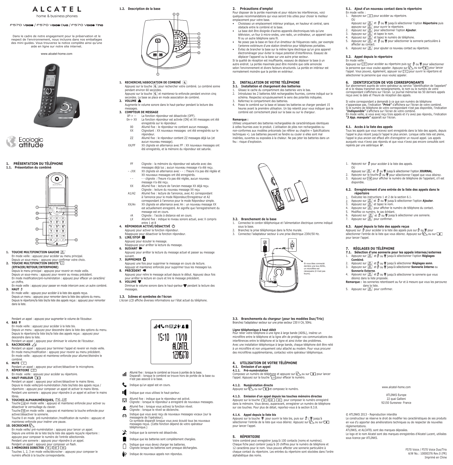 ALCATEL F 570 User Manual