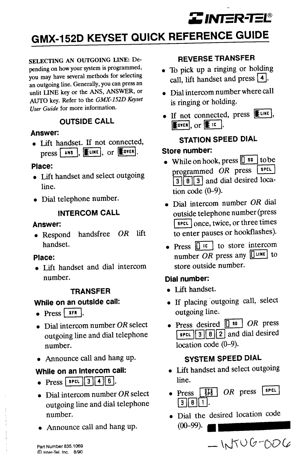 Inter-Tel GMX-152D User Guide