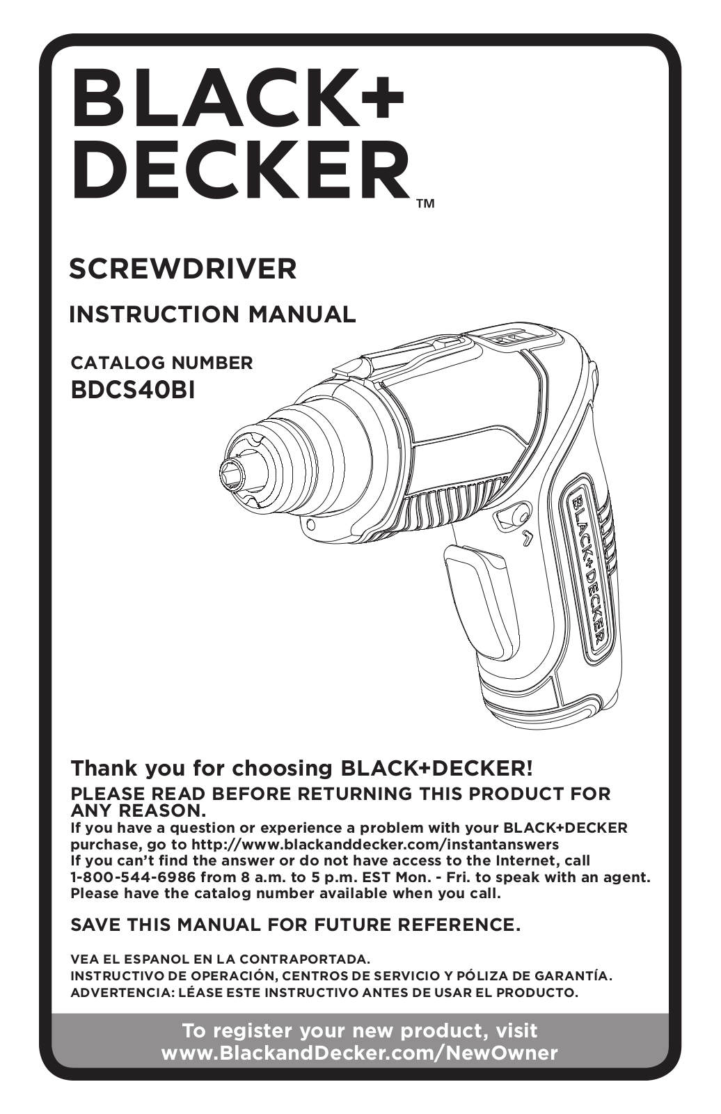 Black & Decker BDCS40BI User Manual