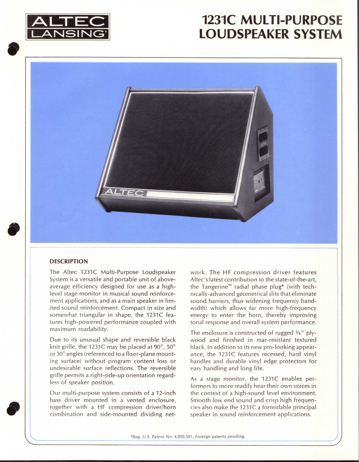 Altec lansing 1231C User Manual