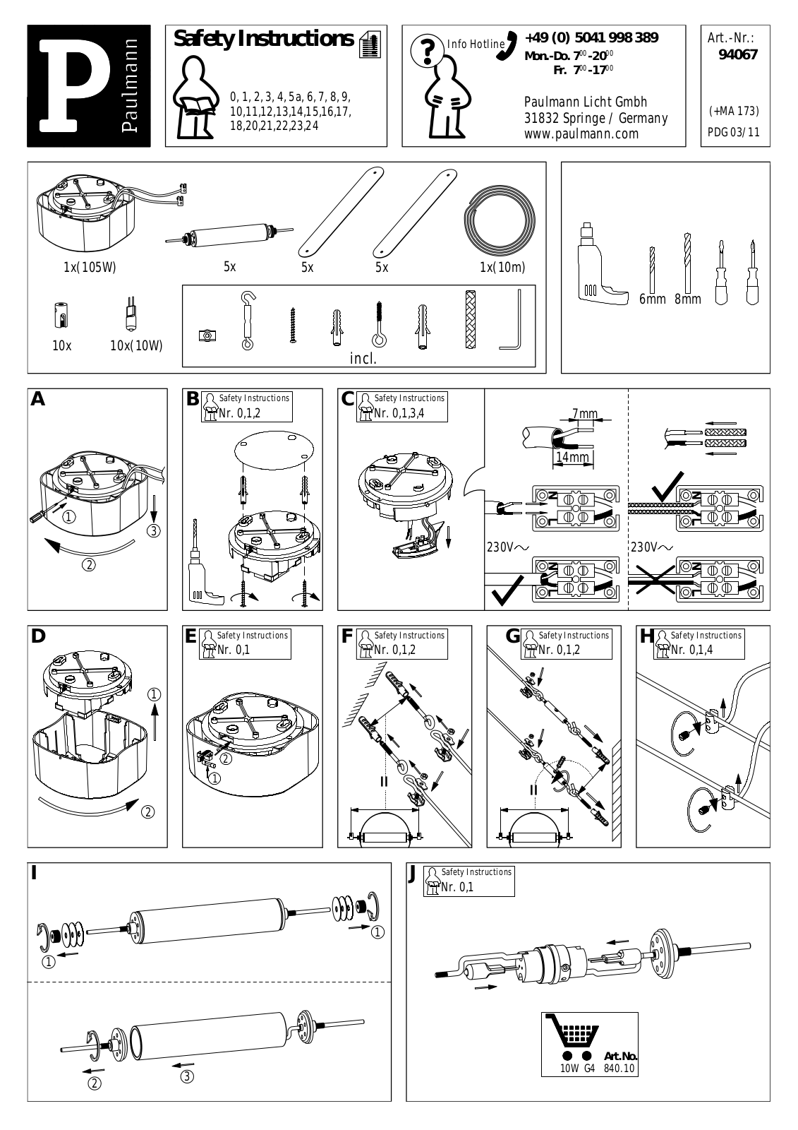 Paulmann 94067 Safety instructions - ManualMachine.com