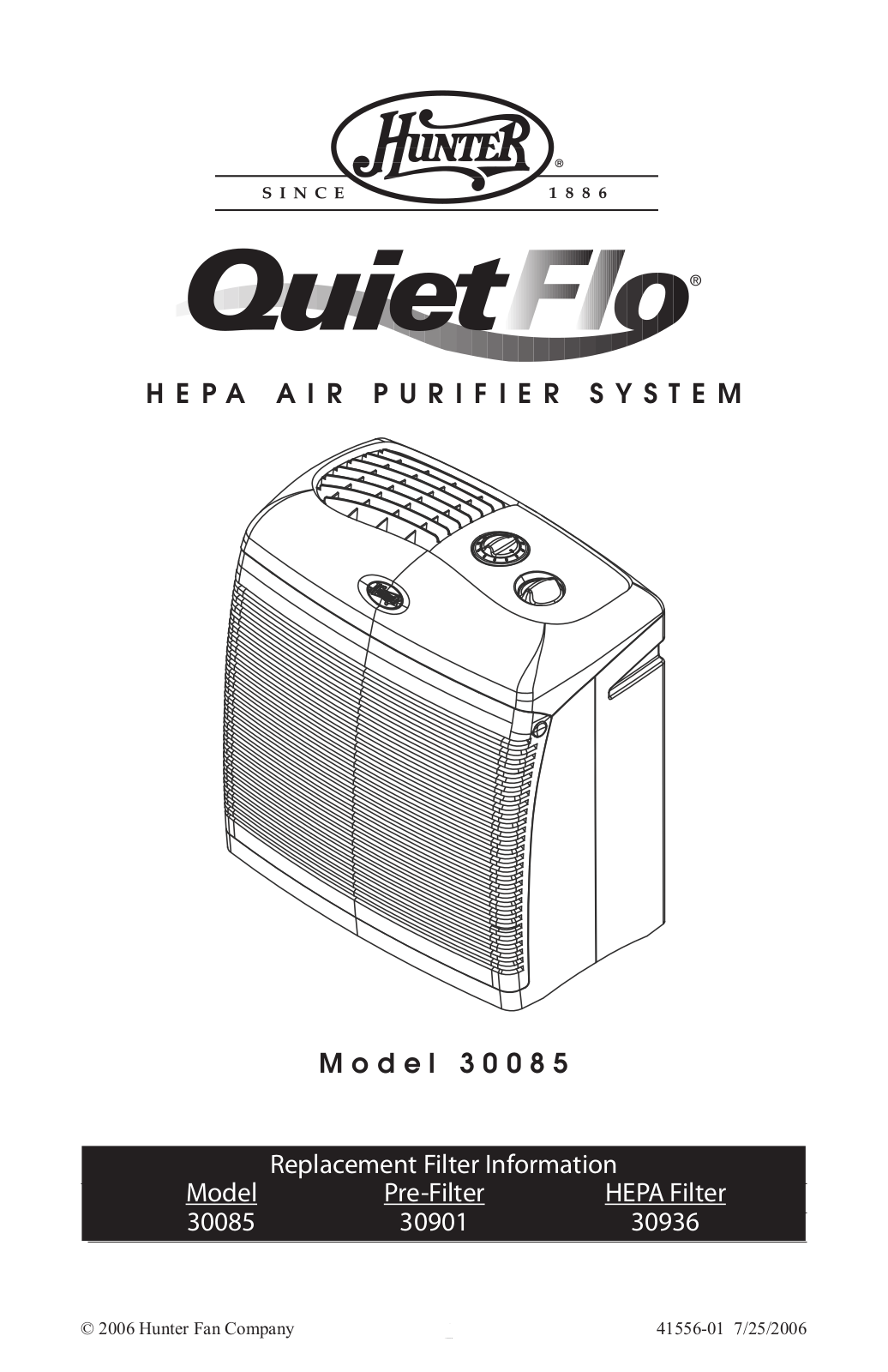 Hunter Fan 30901 User Manual