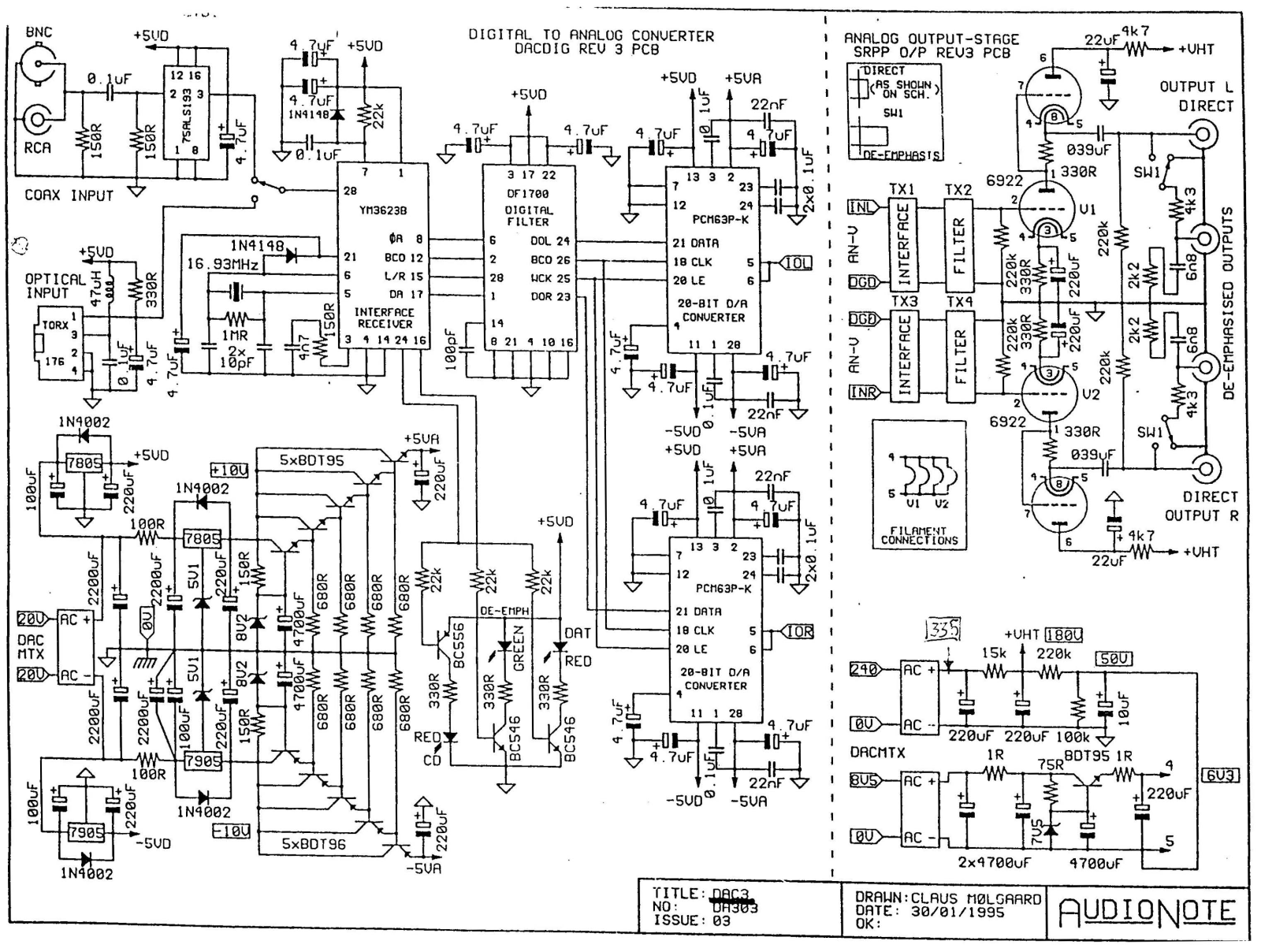 Audio Note DAC-3 Schematic