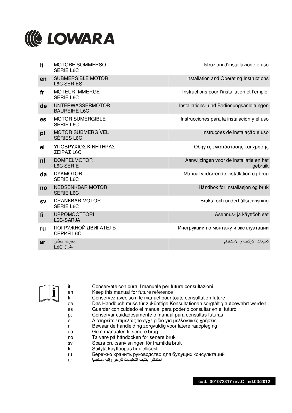 Xylem L6C User Manual