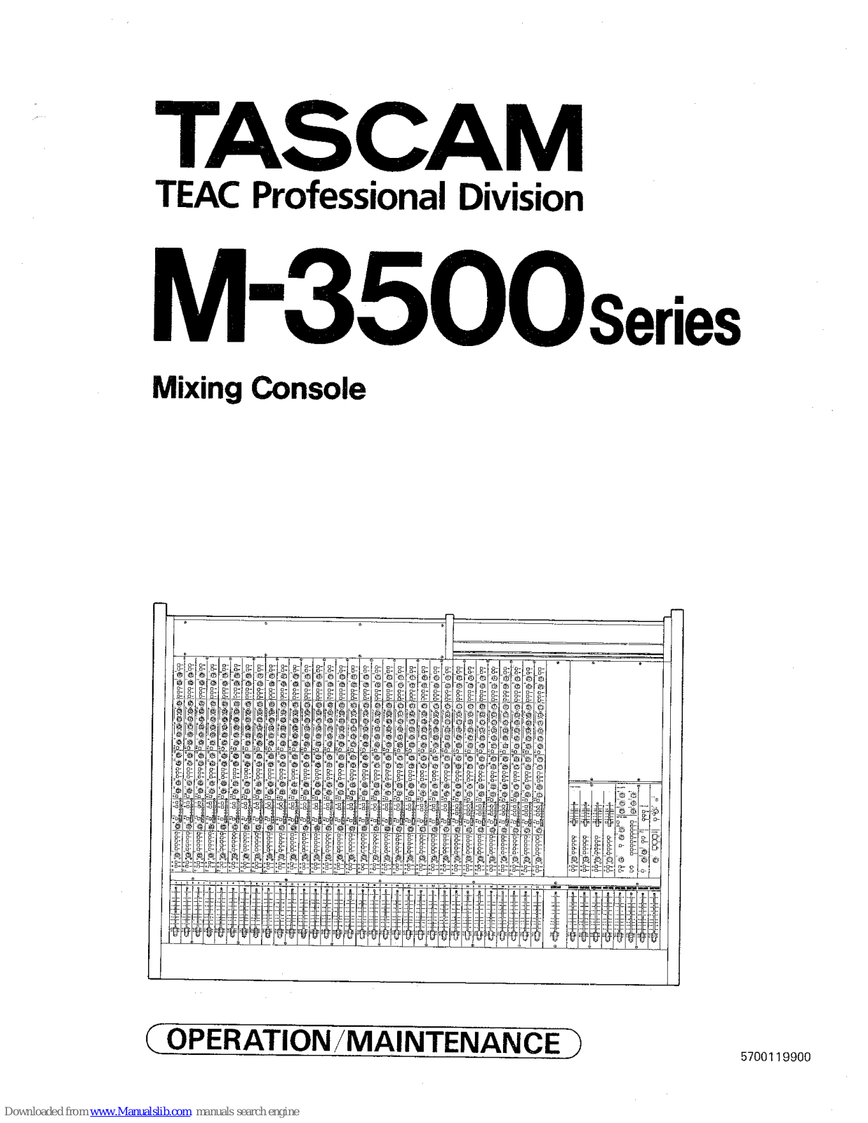 Tascam M-3500 series Operation & Maintenance Manual