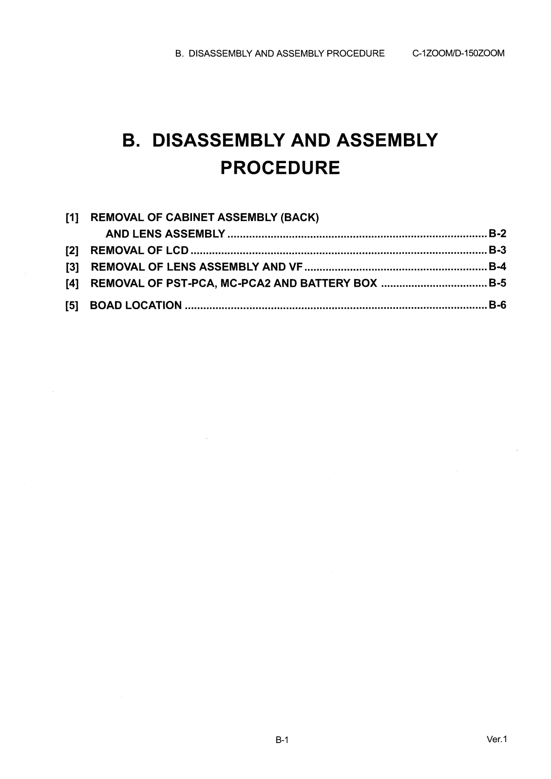 OLYMPUS C-1 Zoom Disassembly and Assembly Procedure v1