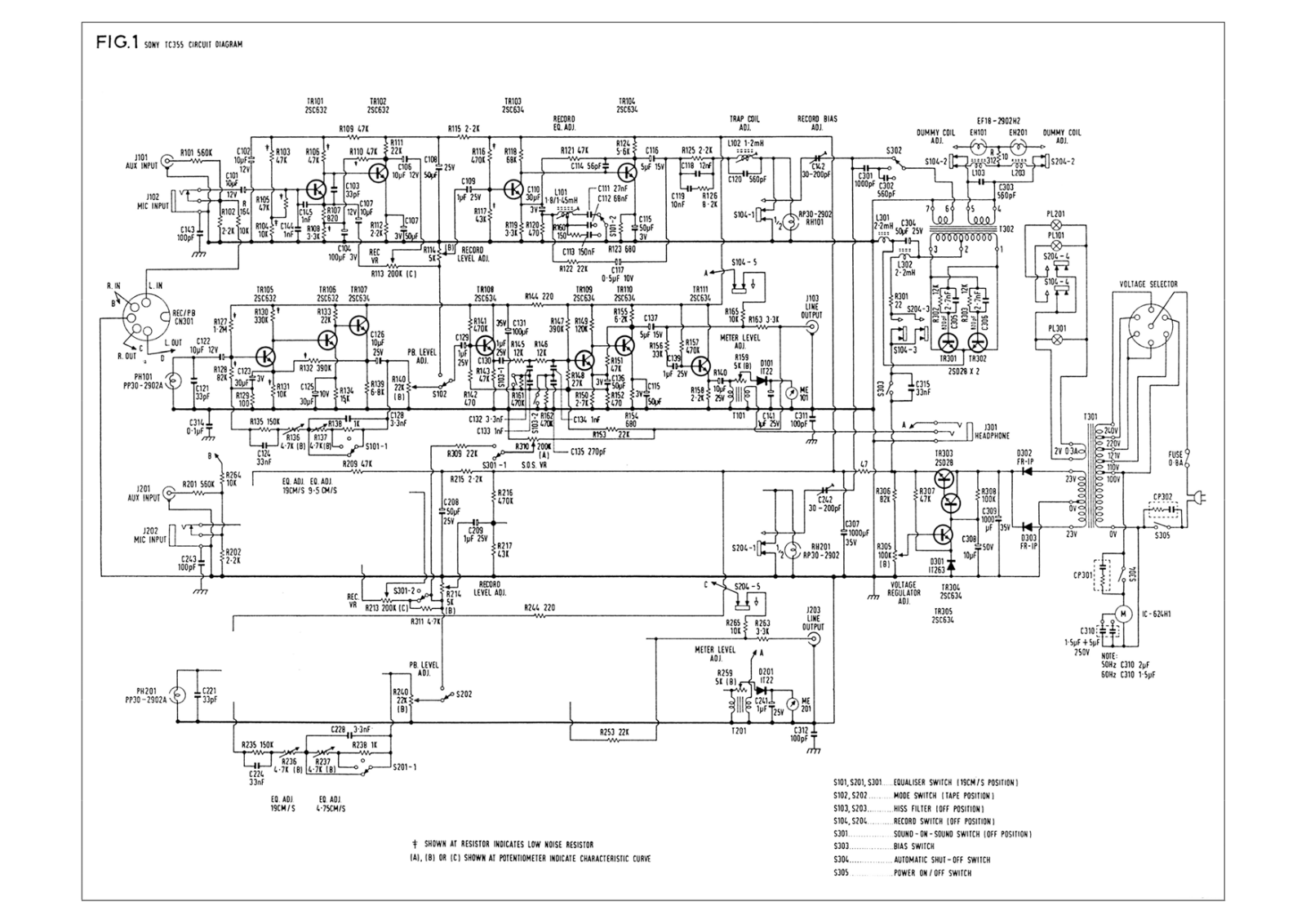 Sony TC-355 Schematic