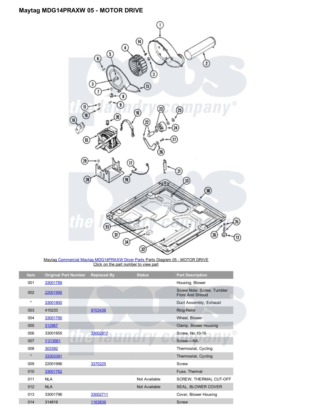 Maytag MDG14PRAXW Parts Diagram